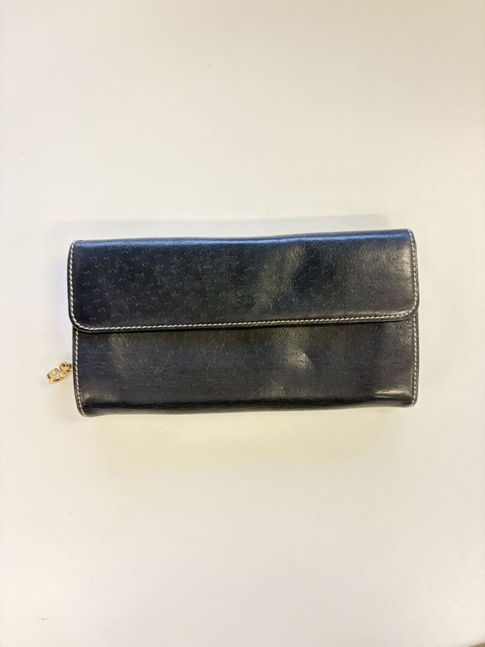 Gucci Microguccissima Navy Leather Long Flap Wallet